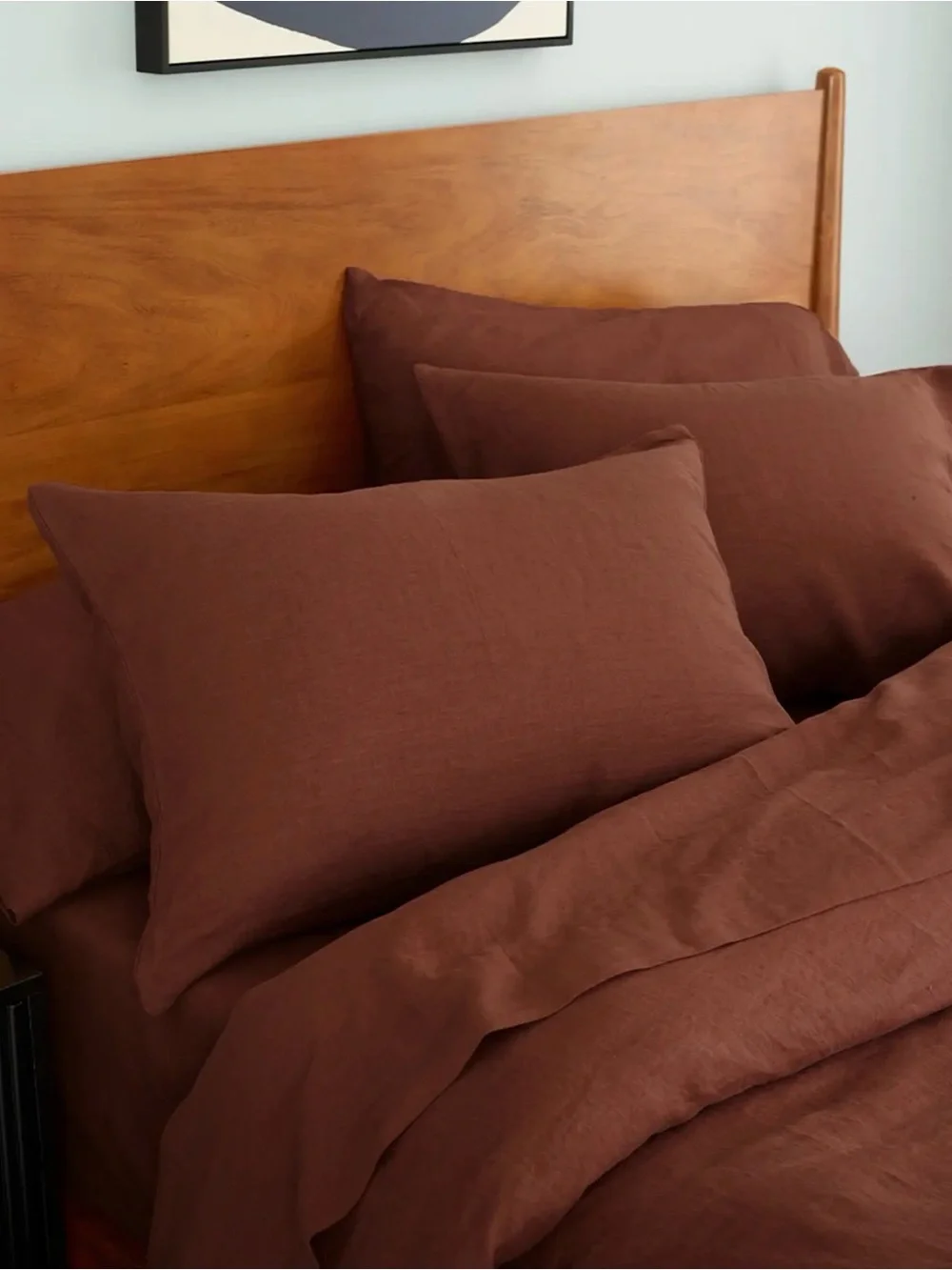 Full/Queen Bordeaux European Linen Duvet Cover - Retail $174